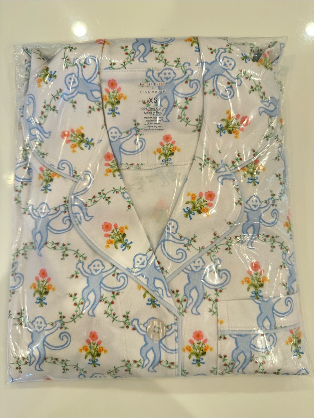 Roller Rabbit Floral Monkey Trellis Long Sleeve Pajama Set